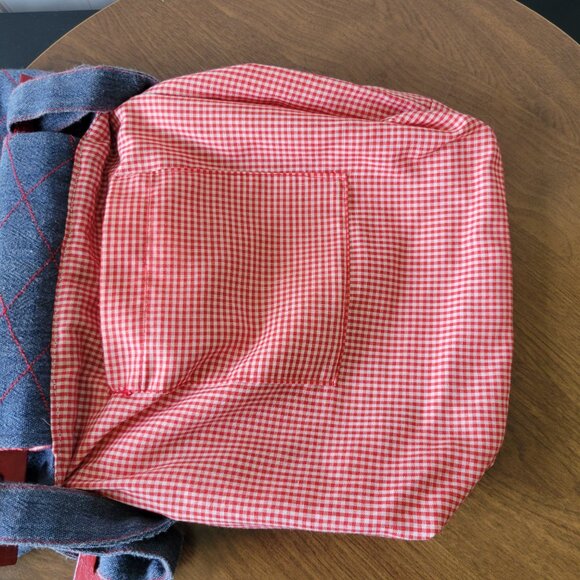 Vintage 1970’s Handmade Reversible Denim Handbag Purse. Medium blue quilted - Picture 12 of 12